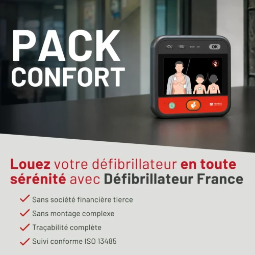 Pack CONFORT location défibrillateur Défibrillateur France